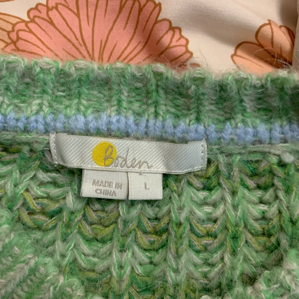 Boden Sage Green Crew Neck Sweater size large good condition - Picture 3 of 6
